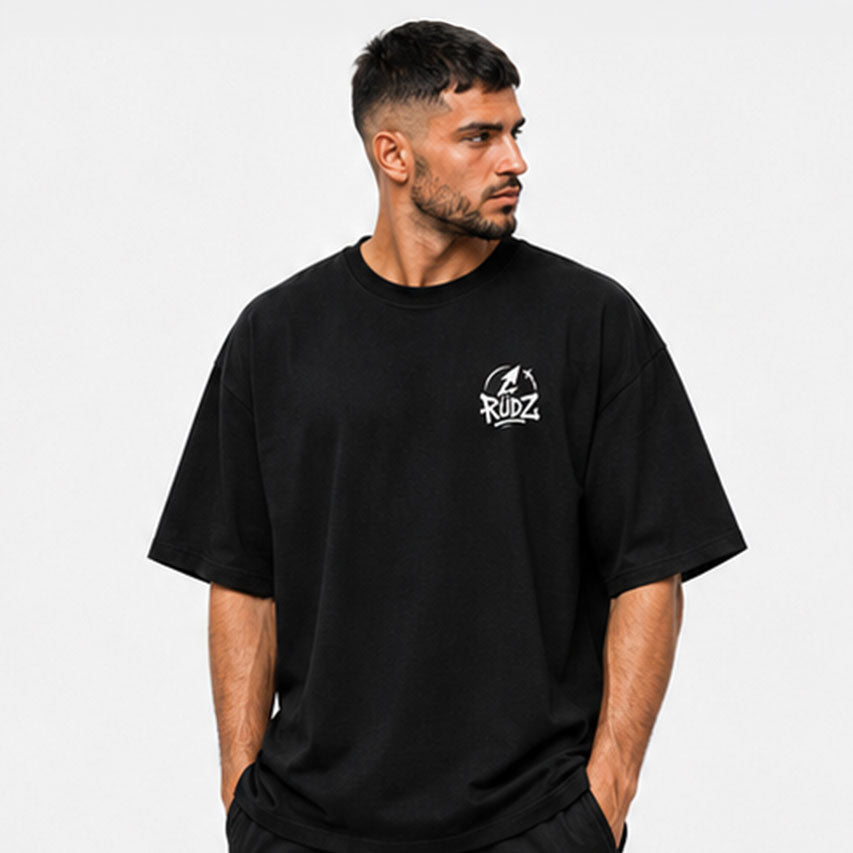 T-shirt You Are RÜDZ Motif Floral Noir