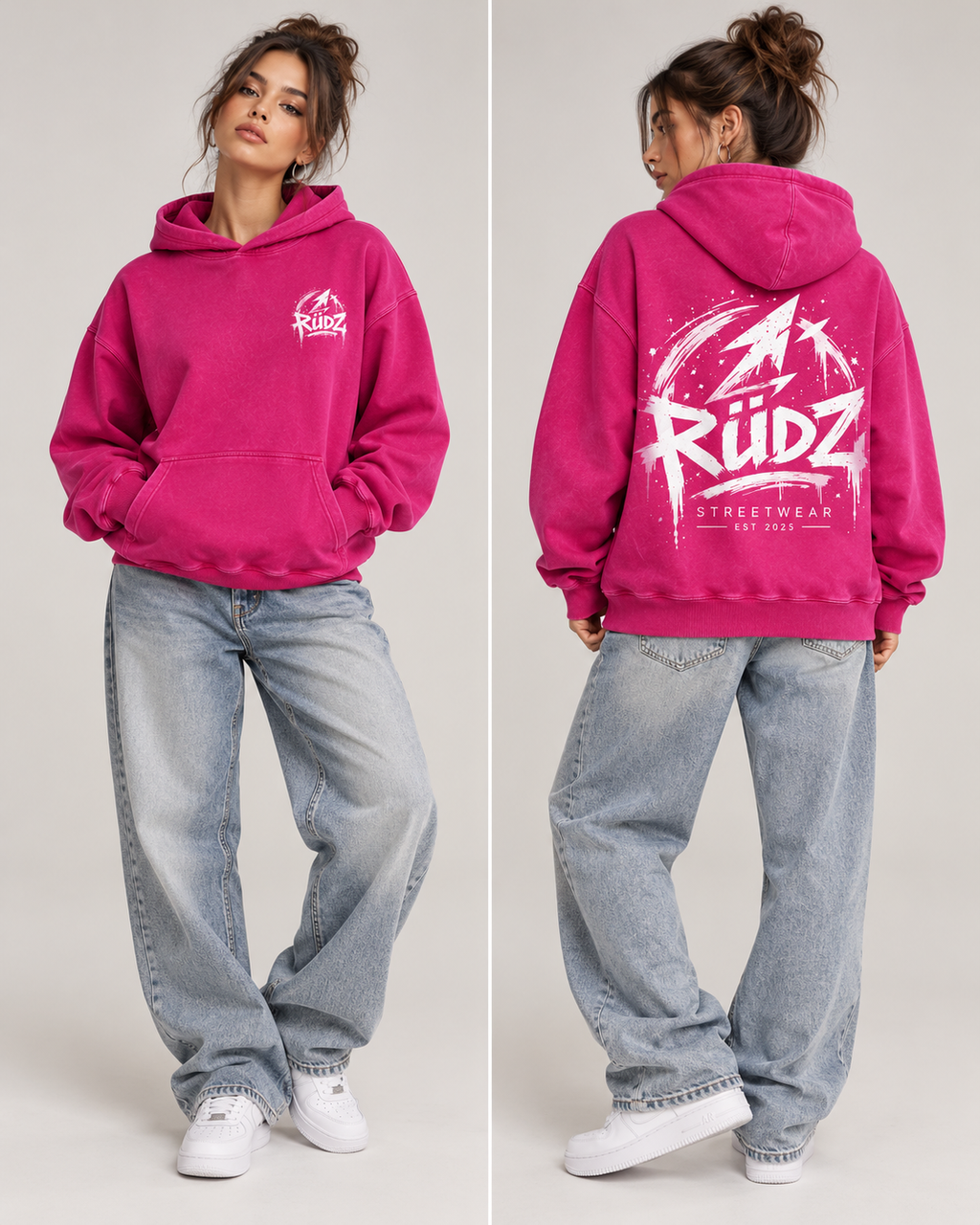 Hoodie RÜDZ Graffiti – Pink.
