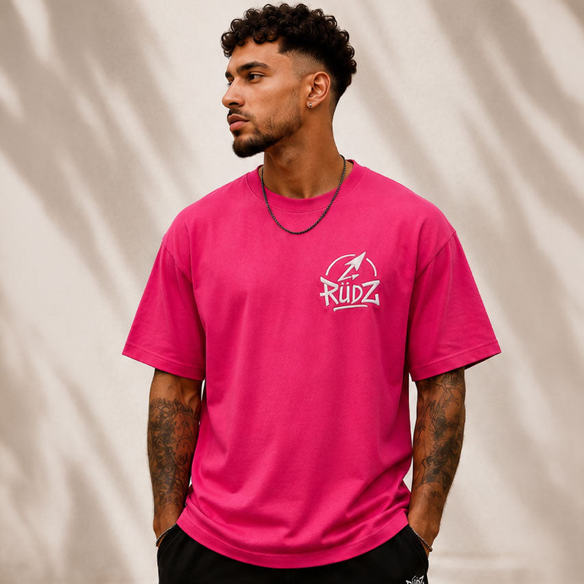 T-shirt You Are RÜDZ Motif Floral Fuchsia